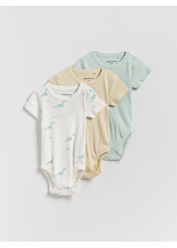 Reserved - Bawełniane body 3 pack - kremowy ze sklepu Reserved w kategorii Odzież dla niemowląt - zdjęcie 185065136