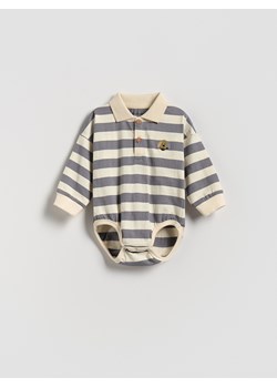 Reserved - Bawełniane body polo - fioletowy ze sklepu Reserved w kategorii Odzież dla niemowląt - zdjęcie 185065159