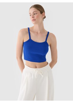 Damski crop top basic 4F 4FRSS24TSLEF214 - niebieski ze sklepu Sportstylestory.com w kategorii Bluzki damskie - zdjęcie 185065696