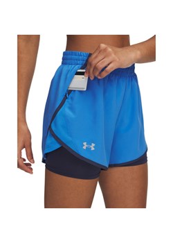 Damskie spodenki do biegania Under Armour UA Fly By 2in1 Short - niebieskie ze sklepu Sportstylestory.com w kategorii Szorty - zdjęcie 185065787