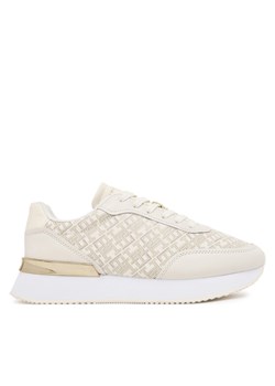 Sneakersy Tommy Hilfiger Chic Monogram Runner FW0FW09051 Écru ze sklepu eobuwie.pl w kategorii Buty sportowe damskie - zdjęcie 185069225
