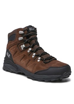 Trekkingi Jack Wolfskin Refugio Texapore Mid M 4049841 Brązowy ze sklepu eobuwie.pl w kategorii Buty trekkingowe męskie - zdjęcie 185070925