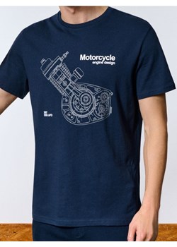 Sinsay - Koszulka z nadrukiem - granatowy ze sklepu Sinsay w kategorii T-shirty męskie - zdjęcie 185071848