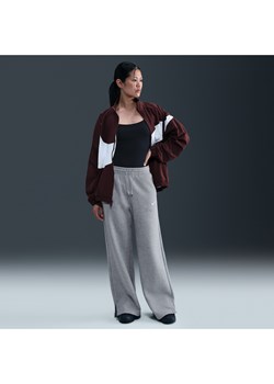 Damskie spodnie z wysokim stanem i szerokimi nogawkami Nike Sportswear Phoenix Fleece - Szary ze sklepu Nike poland w kategorii Spodnie damskie - zdjęcie 185072245