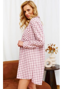 Doctor Nap koszula nocna damska rozpinana TM.7300.MAUVE, Kolor różowo-ecru, Rozmiar S/M, Doctor Nap ze sklepu Intymna w kategorii Koszule nocne - zdjęcie 185072647
