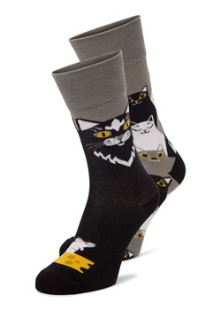 Many Mornings Skarpety - Black Cat Mężczyźni drobna dzianina czarny wzorzysty ze sklepu vangraaf w kategorii Skarpetki męskie - zdjęcie 185075226