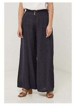 Rodier Lin Lniane spodnie w kolorze granatowym ze sklepu Limango Polska w kategorii Spodnie damskie - zdjęcie 185079697