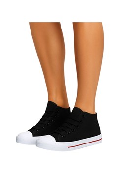 Wysokie czarne rampki damskie /G13-1 14296 T131/ ze sklepu Pantofelek24.pl w kategorii Trampki damskie - zdjęcie 185079807