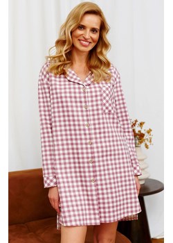 Doctor Nap koszula nocna damska rozpinana TM.7300.MAUVE, Kolor różowo-ecru, Rozmiar S/M, Doctor Nap ze sklepu Primodo w kategorii Koszule nocne - zdjęcie 185082356