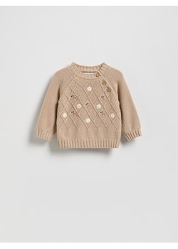 Reserved - Sweter z haftem - beżowy ze sklepu Reserved w kategorii Bluzy i swetry - zdjęcie 185083349