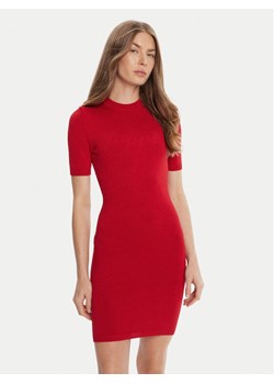 HUGO Sukienka dzianinowa Sbloggy 50543324 Czerwony Slim Fit ze sklepu MODIVO w kategorii Sukienki - zdjęcie 185085525