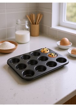Sinsay - Forma do pieczenia babeczek ze stali węglowej - czarny ze sklepu Sinsay w kategorii Akcesoria do pieczenia - zdjęcie 185087038