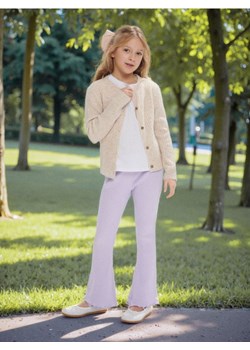 Sinsay - Spodnie z prążkowanej dzianiny - fioletowy ze sklepu Sinsay w kategorii Spodnie dziewczęce - zdjęcie 185132615