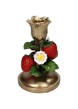 Kersten Świecznik &quot;Strawberry&quot; w kolorze złoto-czerwono-zielonym - wys. 16 x Ø 10 cm ze sklepu Limango Polska w kategorii Świeczniki - zdjęcie 185134616