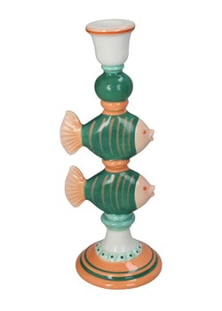 Kersten Świecznik &quot;Fishes&quot; w kolorze zielonym - 10,4 x 26,5 x 9,3 cm ze sklepu Limango Polska w kategorii Świeczniki - zdjęcie 185134669