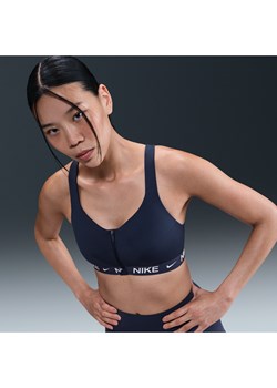 Damski stanik sportowy z wkładkami i zamkiem z przodu Nike Indy High Support - Niebieski ze sklepu Nike poland w kategorii Biustonosze - zdjęcie 185137045