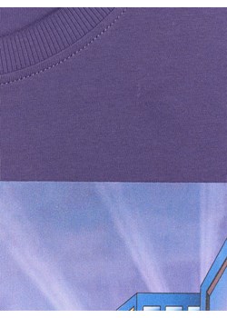 Chłopięcy t-shirt z nadrukiem 4F 4FJRAW25TTSHM3061 - fioletowy ze sklepu Sportstylestory.com w kategorii T-shirty chłopięce - zdjęcie 185137616