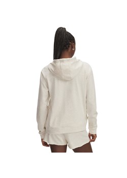 Damska bluza dresowa nierozpinana z kapturem Under Armour UA Rival Terry Hoodie - beżowa ze sklepu Sportstylestory.com w kategorii Bluzy damskie - zdjęcie 185137769