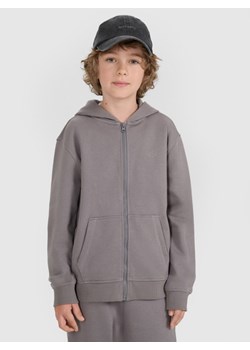 Chłopięca bluza rozpinana z kapturem 4F 4FJRAW25TSWSM2488 - szara ze sklepu Sportstylestory.com w kategorii Bluzy chłopięce - zdjęcie 185137909