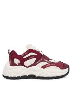 Sneakersy Armani Exchange XDX120 XV708 MZ134 Bordowy ze sklepu eobuwie.pl w kategorii Buty sportowe damskie - zdjęcie 185138128