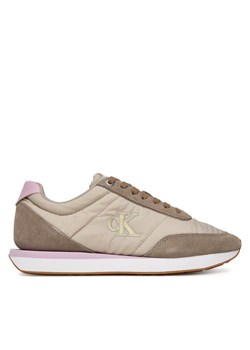 Sneakersy Calvin Klein Retro Runner Lace Up Nylon Mg YW0YW01990 Khaki ze sklepu eobuwie.pl w kategorii Buty sportowe damskie - zdjęcie 185138155
