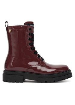 Trapery Tommy Hilfiger Lace-Up Bootie T4A5-34025-0775 S Bordowy ze sklepu eobuwie.pl w kategorii Buty zimowe dziecięce - zdjęcie 185140289