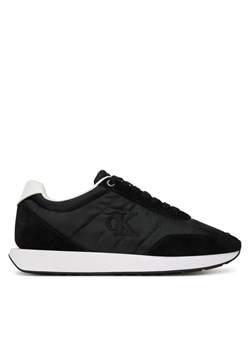 Sneakersy Calvin Klein Retro Runner Lace Up Nylon Mg YW0YW01990 Czarny ze sklepu eobuwie.pl w kategorii Buty sportowe damskie - zdjęcie 185140305