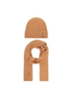 Zestaw Szalik i Czapka Polo Ralph Lauren 455981430002 Brązowy ze sklepu eobuwie.pl w kategorii Szaliki i chusty damskie - zdjęcie 185353296