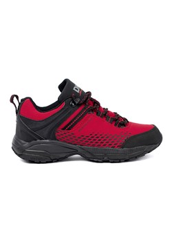 Buty trekkingowe damskie na grubej podeszwie DK czerwone ze sklepu ButyModne.pl w kategorii Buty trekkingowe damskie - zdjęcie 185355287