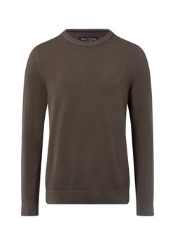 Marc O'Polo Męski sweter z dzianiny Mężczyźni drobna dzianina khaki jednolity ze sklepu vangraaf w kategorii Swetry męskie - zdjęcie 185362735