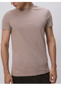 Reserved - Bawełniany t-shirt slim fit - brązowy ze sklepu Reserved w kategorii T-shirty męskie - zdjęcie 185364209