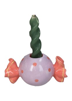 Kersten Świecznik &quot;Candy&quot; w kolorze fioletowo-pomarańczowym - 14 x 8 x 7 cm ze sklepu Limango Polska w kategorii Świeczniki - zdjęcie 185364917