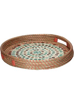 Kersten Taca w kolorze jasnobrązowym ze wzorem - wys. 4,5 x Ø 37 cm ze sklepu Limango Polska w kategorii Misy i tace dekoracyjne - zdjęcie 185364939