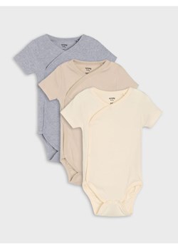 Sinsay - Body z prążkowanej dzianiny 3 pack - kremowy ze sklepu Sinsay w kategorii Odzież dla niemowląt - zdjęcie 185367376