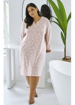 Bawełniana koszula nocna damska plus size Nori 3469, Kolor różowy-wzór, Rozmiar 4XL, Taro ze sklepu Intymna w kategorii Koszule nocne - zdjęcie 185369597