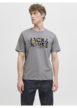Jack & Jones Koszulka męska - JJGEplas Mężczyźni Bawełna szary nadruk ze sklepu vangraaf w kategorii T-shirty męskie - zdjęcie 185373626