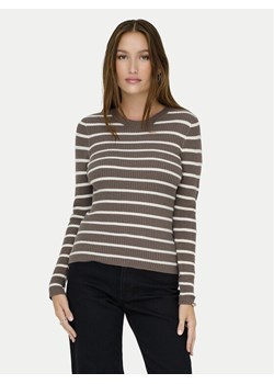 ONLY Sweter Louisa 15344579 Brązowy Slim Fit ze sklepu MODIVO w kategorii Swetry damskie - zdjęcie 185373717