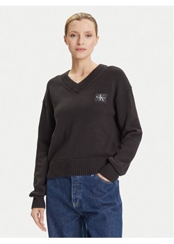Calvin Klein Jeans Sweter LV047D352G Czarny Regular Fit ze sklepu MODIVO w kategorii Swetry damskie - zdjęcie 185373765