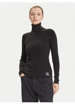Calvin Klein Jeans Golf LV047D350G Czarny Regular Fit ze sklepu MODIVO w kategorii Swetry damskie - zdjęcie 185373789
