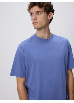 Reserved - T-shirt boxy z merceryzowanej bawełny - jasnoniebieski ze sklepu Reserved w kategorii T-shirty męskie - zdjęcie 185374648