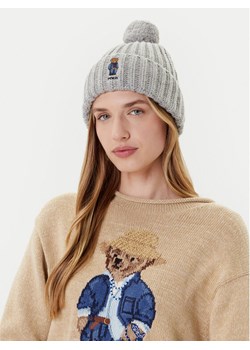 Czapka Polo Ralph Lauren 455936112001 Szary ze sklepu eobuwie.pl w kategorii Czapki zimowe damskie - zdjęcie 185376706