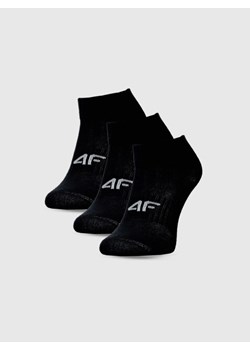 Dziewczęce skarpetki za kostkę (3-pack) 4F 4FJWMM00USOCF497 - czarne ze sklepu Sportstylestory.com w kategorii Skarpetki dziecięce - zdjęcie 185378116