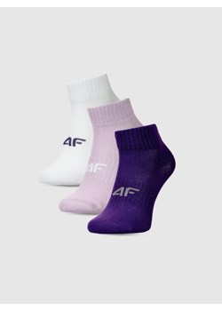 Dziewczęce skarpetki za kostkę (3-pack) 4F 4FJWMM00USOCF497 - multikolor ze sklepu Sportstylestory.com w kategorii Skarpetki dziecięce - zdjęcie 185378118