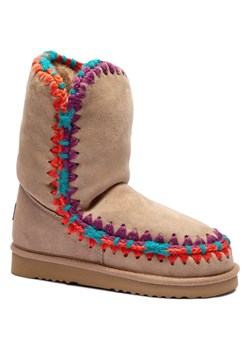MOU Skórzane śniegowce Eskimo overstitching | z dodatkiem wełny ze sklepu Gomez Fashion Store w kategorii Śniegowce damskie - zdjęcie 185378578