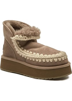 MOU Skórzane śniegowce Mini Eskimo Platform | z dodatkiem wełny ze sklepu Gomez Fashion Store w kategorii Śniegowce damskie - zdjęcie 185378838