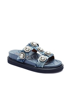 Kurt Geiger Jeansowe klapki ORSON CRYSTAL ze sklepu Gomez Fashion Store w kategorii Klapki damskie - zdjęcie 185378976