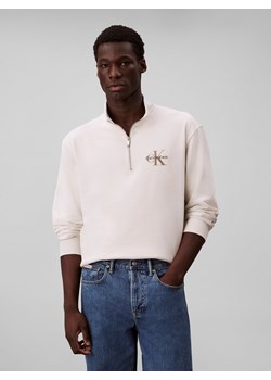 Calvin Klein Jeans Bluza męska Mężczyźni Bawełna écru jednolity ze sklepu vangraaf w kategorii Bluzy męskie - zdjęcie 185384696