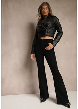 Czarne Jeansy Regular Waist o Kroju Dzwonów Tendrre ze sklepu renee.pl w kategorii Spodnie damskie - zdjęcie 185384755