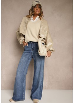 Niebieskie Jeansy High Waist z Szeroką Nogawką Elzaria ze sklepu renee.pl w kategorii Jeansy damskie - zdjęcie 185386056