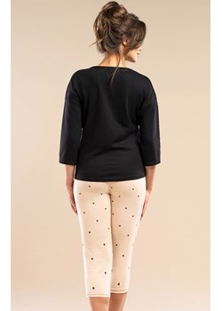 Bawełniana piżama damska 7/8 MK30 Night Song, Kolor czarno-beżowy, Rozmiar S, BELLE REVERIE ze sklepu Primodo w kategorii Piżamy damskie - zdjęcie 185389756